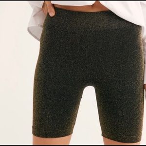 Intimately Free People | gold lurex biker shorts